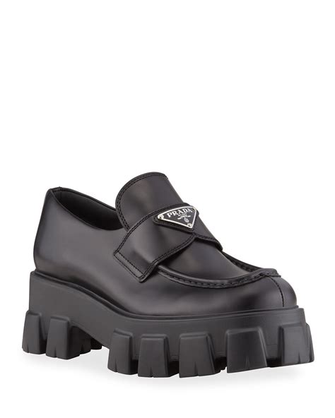 prada monolith loafers|platform loafers prada.